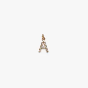 Micro Pave Letter Charm