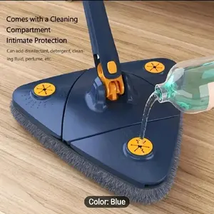 360 Rotation Cleaning Mop with Cleaning Compartment Intimate Protection Blue Color