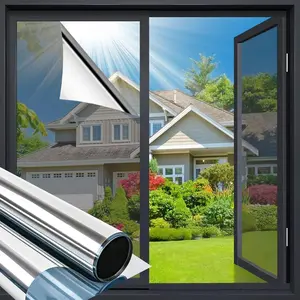 Single Direction Privacy Window Film, Home Heat Insulation, Sunscreen Reflective, Sun Shade Film, UV Protection, Suitable for Home Office Door Use