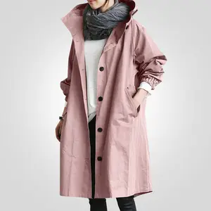 Women's Water Resistant Oversized Hooded Windbreaker & Jacket