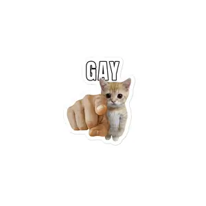Gay Pointing Cat sticker