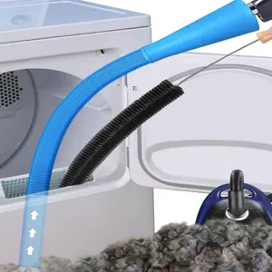 LMMAKE Dryer Vent Cleaner Kit with Universal Connector Flexible Lint Brush & Vacuum Hose for Most Dryers and Refrigerator Coils Blue Universal Compatibility Standard Fit