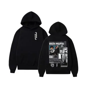 Rich Mafia 2 Sided Graphic Hoodie, Black Cotton Sweatshirt With Bold Front Logo And Album Art Back Print, Unisex Fit For Men Women, Perfect Gift For Urban Music Fans