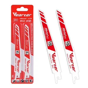 2 Pack 6'' 14 TPI Reciprocating Saw Blade Bi-Metal Sabre Set Metal Steel Cutter