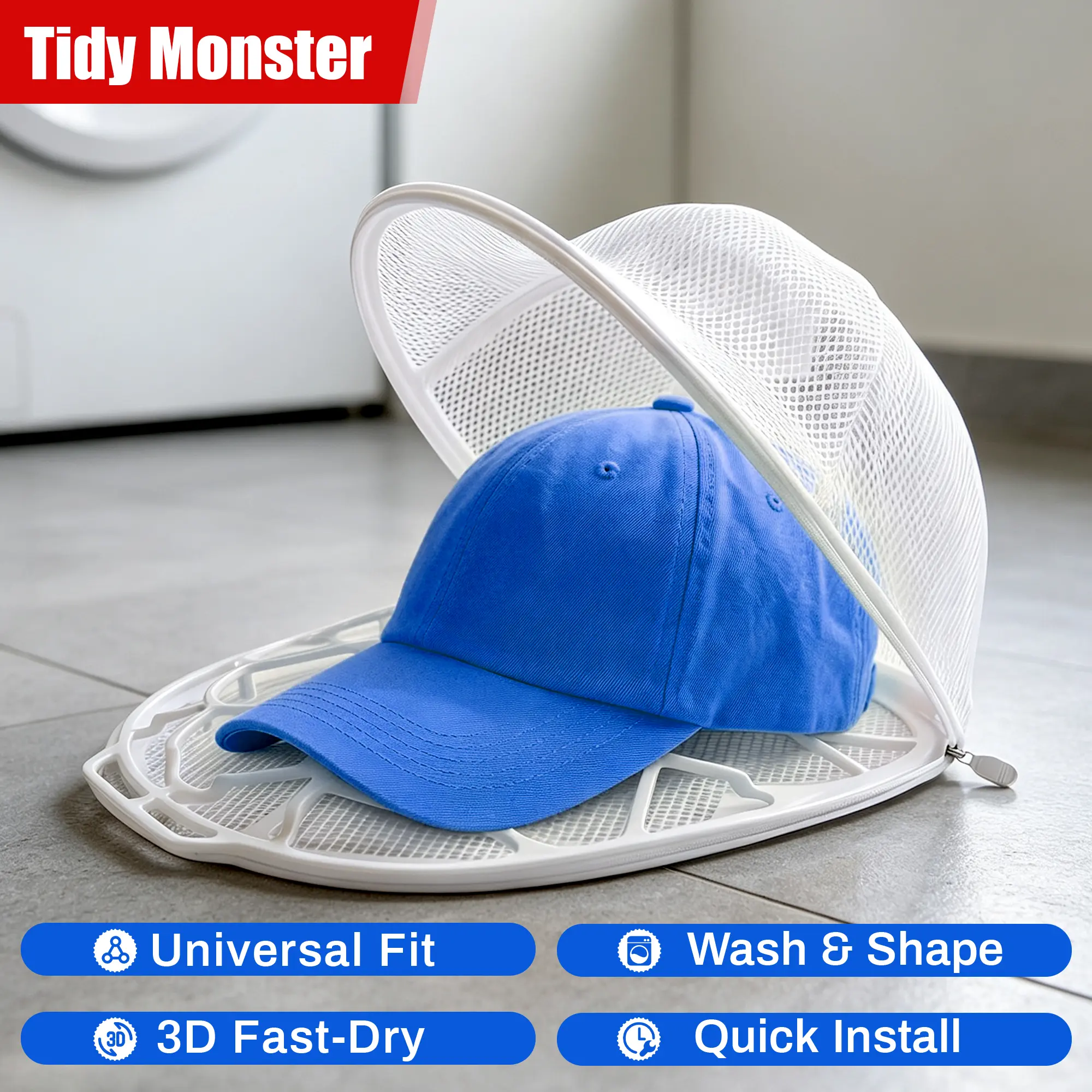 Hat Washer for Washing Machine Hat Washer Cage Hat Cleaner for Baseball Caps Fit for Adult and Kid's Baseball Caps Protecting Hats in Dishwasher