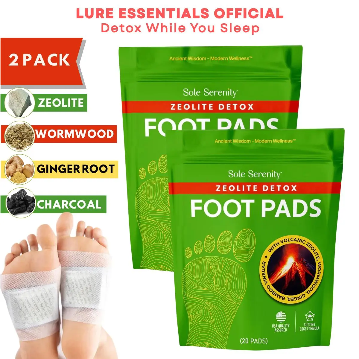 (2 Pack) Cleansing Detox Foot Pads 
