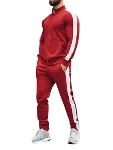 Autumn new men's casual sport two-piece suit, with a stand-up collar zipper top and a waistband drawstring long pants, a casual comfortable outdoor sport outfit, streetwear tracksuit set, men's casual sportswear