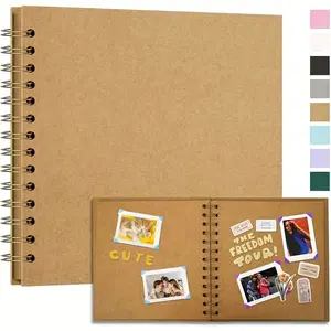 1. A 7X7-inch 40-page blank inner page scrapbook album, hard-shell kraft paper album, suitable for weddings, birthdays and parties.