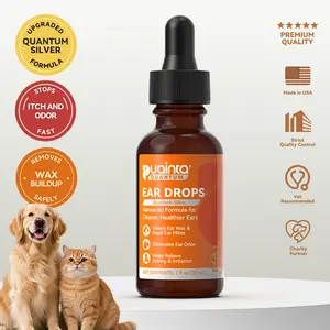 Puainta Ear Cleaner 30ml Dog Ear Infection Treatment,  Quantum Silver Ear Drops for Dogs Ear Infection Ear Mites Treatment for Cats Dogs Itchy Ear