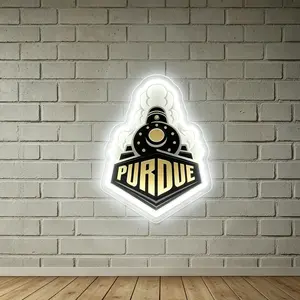 Purdue Train Head LED Colorful White Glowing Wall Lamp | Furniture Lighting Decorative Lamp Illuminated Logo Lights USB Plug Powered Suitable for Home, Shop, Bar, Game Room, KTV E-sports Room, Holiday Atmosphere, Gift Neon Light