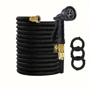 Bendable, Anti-Kink Nozzle Garden Hose with 75-in 3-Ply Latex Core, Sturdy Durable Household Spray Pattern Nozzle for Home Improvement & Garden Watering, Bendable Garden Hoses, Nozzle Garden Hoses