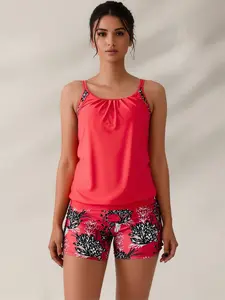2026 New Sexy Cami Strap Plus-Size Tankini Set in Multiple Colors, Stylish Two-Piece Swimsuit