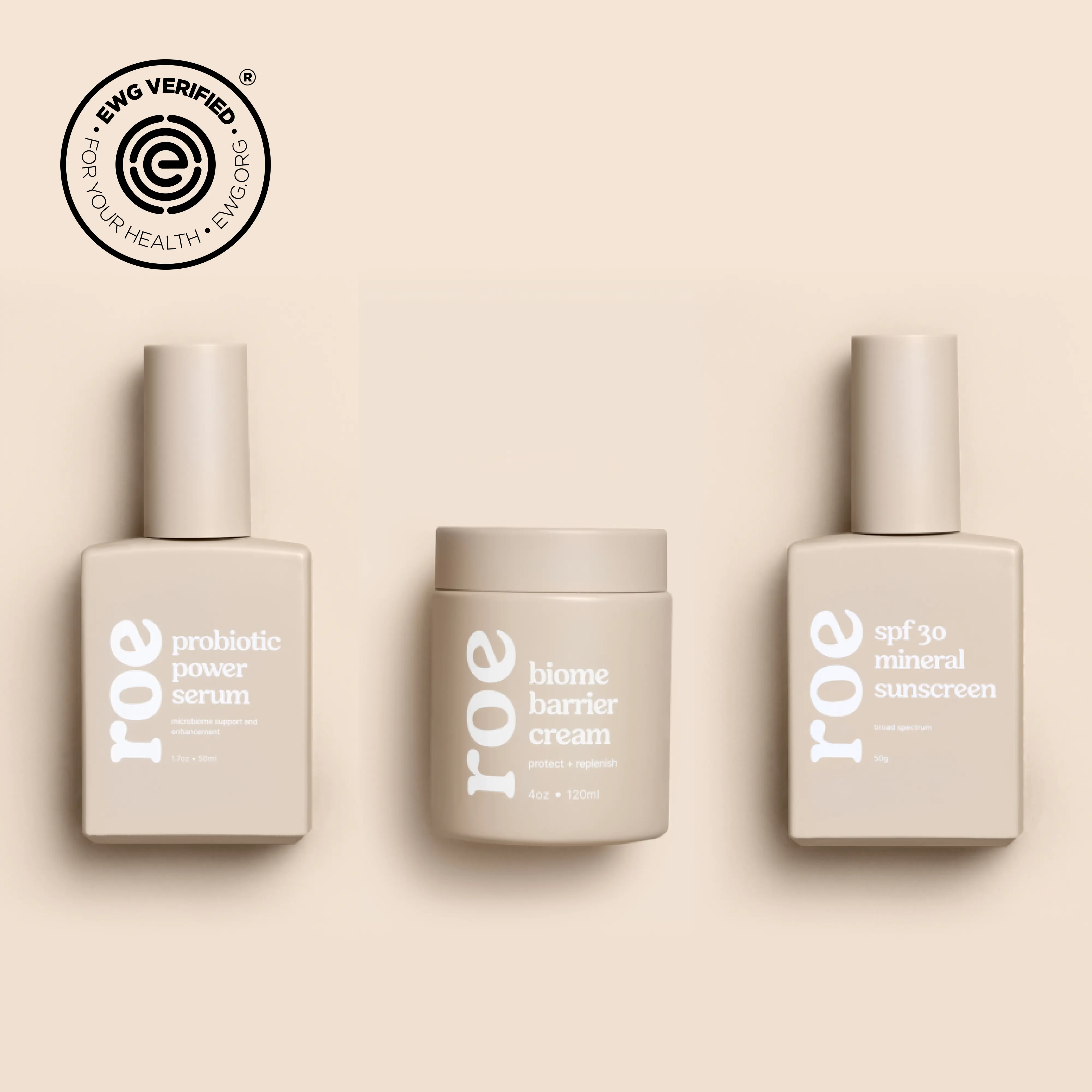 ROE Baby Bundle - Probiotic Power Serum, Biome Barrier Cream, SPF 30 Mineral Sunscreen for Daily Use, EWG Verified, Tomato Fruit Extract, Zinc Oxide, Moisture & SPF Protection