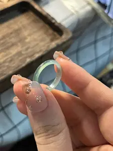 Bohemian Jade Thin Ring, Chinese Style Jewelry, Lucky Feng Shui Energy Ring, Perfect Gift for Women and Girls, Skinny Jade Ring, All Seasons