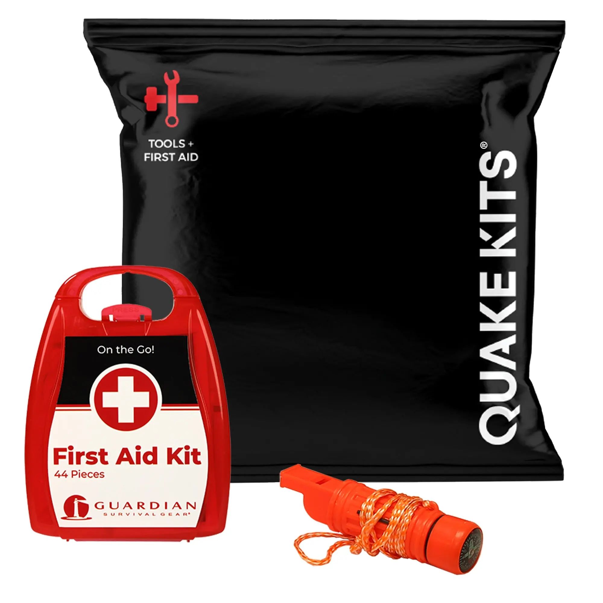 Quake Kits Basic First Aid & Whistle Pack
