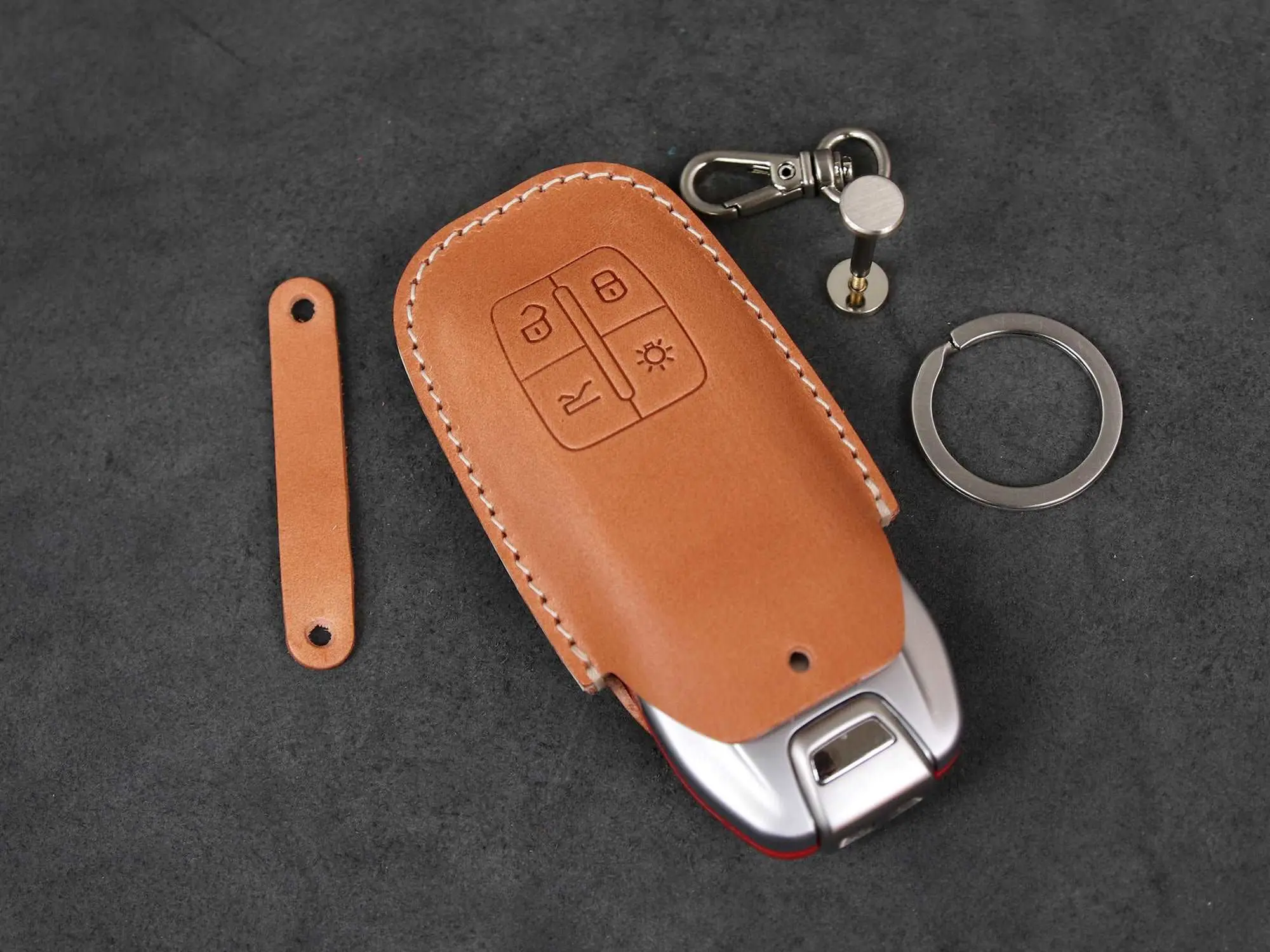 Key Fob Cover for Ferrari [1] - Italian Veg-Tanned Leather