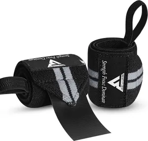 Weightlifting Wrist Wraps – 18” Heavy Duty Cotton Wrist Support with Thumb Loop for Powerlifting, Strength Training & Bodybuilding