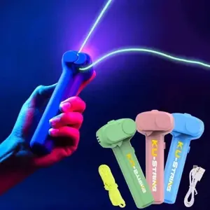 KU-STRIKING Light Toy String Glow In The Dark String Rope Launcher - Portable Handheld Stress Relief Toy for Kids, Ideal for Parties and Gifts