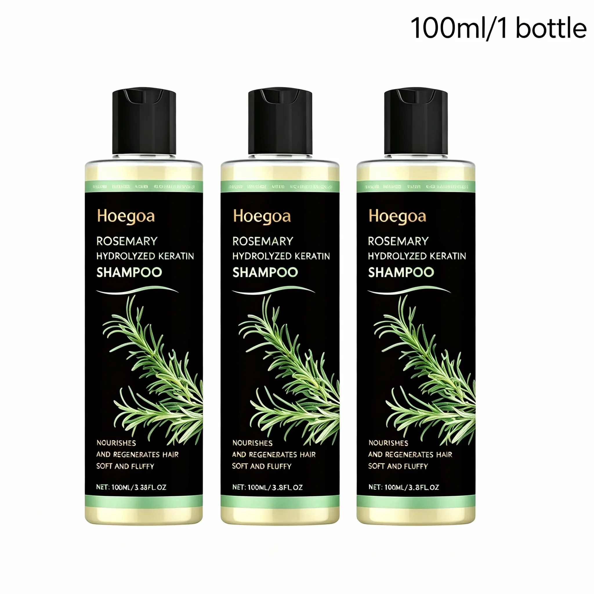 Organic Vegan Rosemary&Hydrolyzed Keratin Fortifying Haircare Shampoo (100ml Cleansing Cleanser) - Anti Dandruff Shampoo Hair Growth,Controls Oil, Soothes Scalp Irritation, Restores Shine for Frizzy Dry Hair anti-dandruff anti-itch oil control nourish