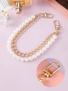 Imitation Pearl Purse Chain, Light Gold/silver Color Handbag Straps, Metal Shoulder Crossbody Bags, Short Handle Replacement Charms, DIY Purse Making, Fashionable Chain Strap