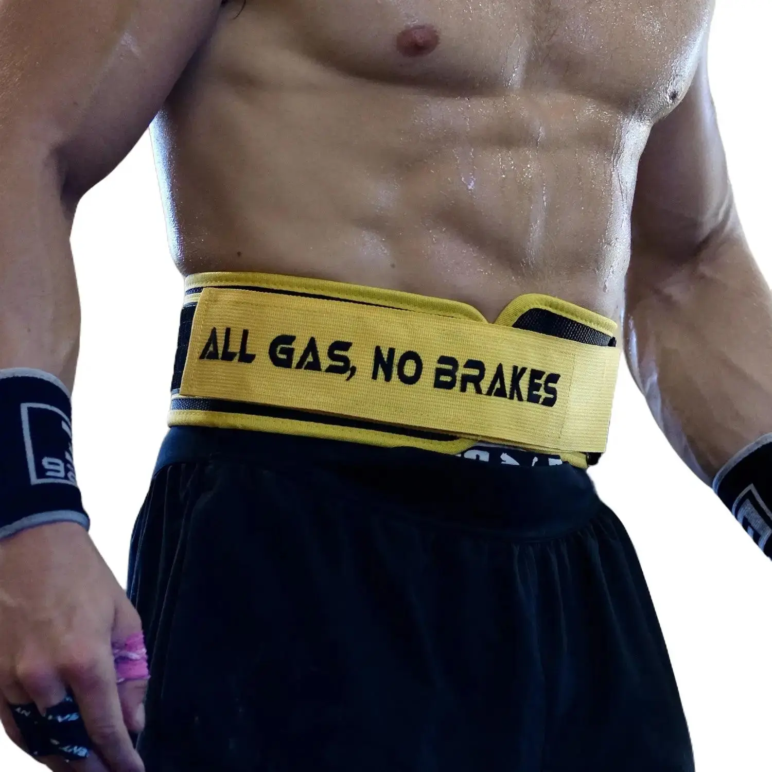 Sam Kwant 'All Gas No Brakes' Weightlifting Belt - Quick Release Buckle, 100% Premium Nylon, Adjustable for Top Performance & Stabilization