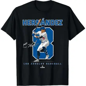 2026 New 100% Premium Cotton Sustainable Number and Portrait Kike Hernandez Los Angeles MLBPA T-ShirtUnisex Boxy Fit Heavyweight Tee