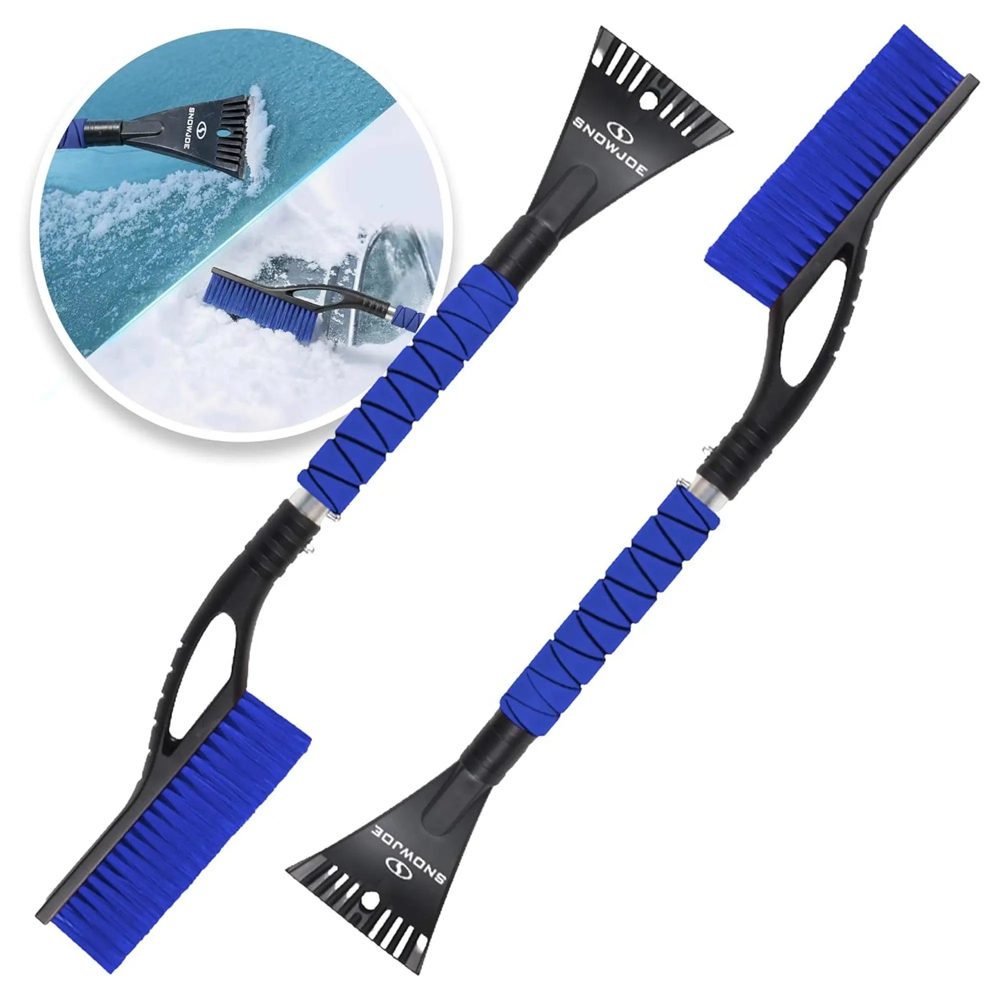 Snow Joe 2 Pack 27" Jumbo Multi-Purpose Ice Scraper & Snow Brush, SJEG-SB27X2