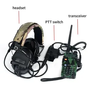 MSA Tactical Headset with U94 Military PTT Sordin Outdoor Hunting Communication Headphones Active Pickup Noise Canceling