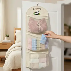 Clear Pocket Closet Organizer | 3-Layer Hanging Mesh Bag for Tidy Underwear & Bra Storage