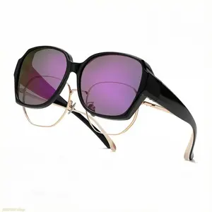 2026 Trendy Oversized Fit Over Sunglasses, Polarized Uv400 Anti Glare Geometric Frame, Lightweight Flexible Eyewear for Prescription Glasses Driving Outdoor And Daily Use