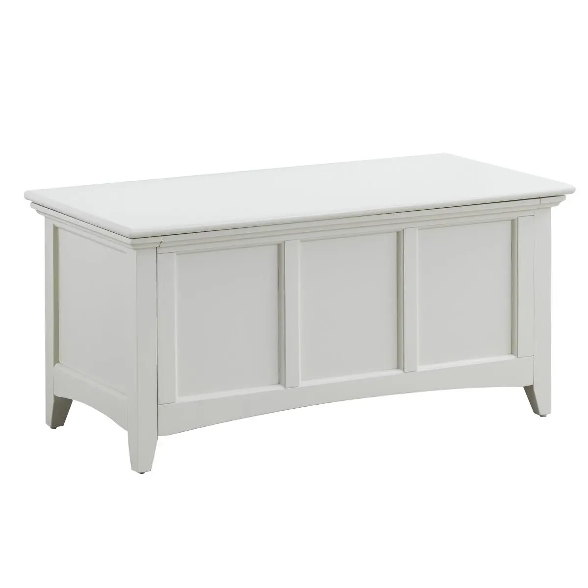 212 MAIN Antique Ivory Solid Wood Storage Chest - Carolina Chair Design, Rubbed Edges, Transitional Style Indoor Cupboard Cabinet with Hidden Space
