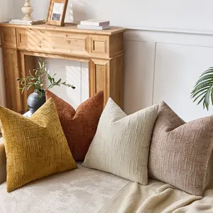 Neutral Chenille Pillowcase 45x45cm, Soft Texture Decorative Pillowcase, Suitable for Sofa and Bed, Cozy Home Decoration Accent