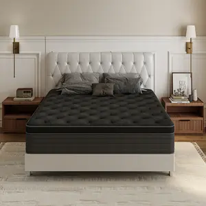 【Summervibes】 Twin/Full/Queen/King 12/14 Inch, Gel Memory Foam Hybrid Mattress,Pocket Spring Box Mattress, Fiberglass Free,Medium Firmness, CertiPUR Certified jelly bed mattress queen size mattress colchones para cama mattresses bed mattress