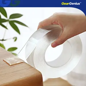 Nano Double Sided Tape Heavy Duty - 2-Pack Save $3, 3-Pack Save $7 - No Drilling Required, Roll Removable & Washable,  9.85ft Holds 2.2lb! No Residue Clear Adhesive High Strength Glue Invisible Waterproof Sealant