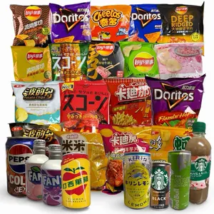 Imported Asian Japanese Chips and Drinks Sampler – 4 Unique Beverages, 6 Unique Chips | Rotating Variety, No Duplicates