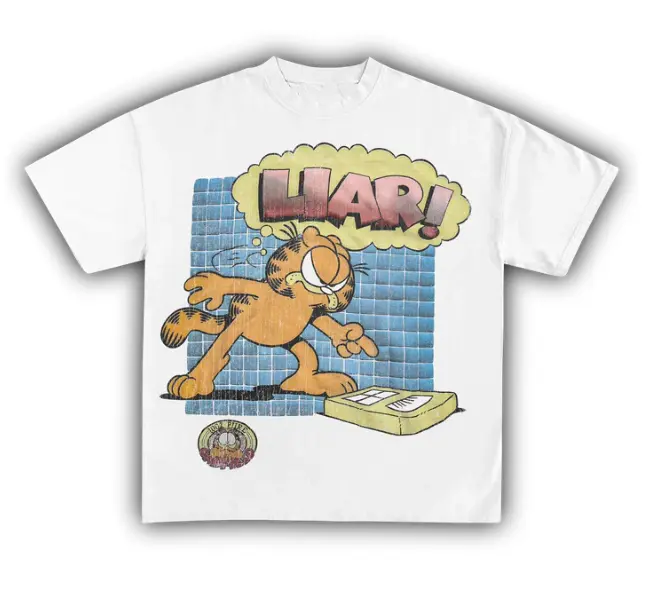 Garfield Liar Tee, Trendy Short Sleeve Neck T-shirt, Vintage Crewneck T-shirt, Funny Shirt, Western Style Clothes, Western Outfit Women, Sweatshirt
