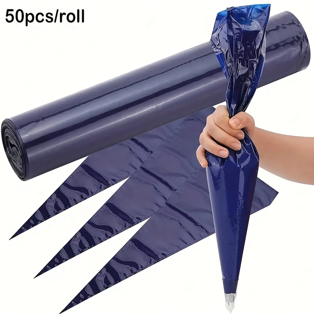 50pcs Disposable Pastry Bags, 16-Inch Thick PET Piping Bags for Cake Decorating, Pastry Decorating Tools, Professional Baking Accessories, Baking Supplies for Valentine'S Day, Ramadan, Father'S Day, Mother'S Day, Graduation