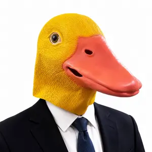 Funny Duck Mask, Natural Latex Animal Head Mask for Adults, Novelty Bird Face Masks for Halloween, Cosplay, Carnival, Gag Gifts, Party Accessories