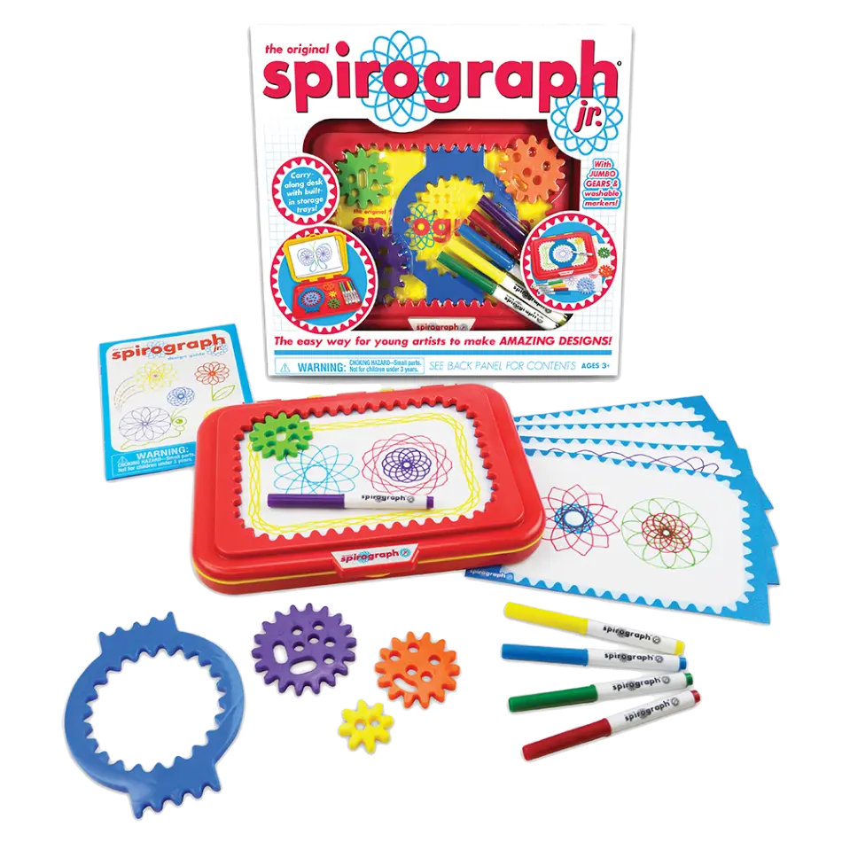 Spirograph Jr. — Jumbo Sized Gears Classic Retro Toy For Spiral Drawing Art Design Toy Kit for Smaller Hands — For Kids Ages 3 and Up