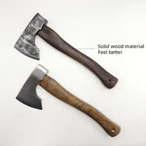 Outdoor Essential! Vintage Wooden Handle Axe, Hand Tools, Wood Chopping, Outdoor Camping, Garden Woodworking, Durable [1 Piece]