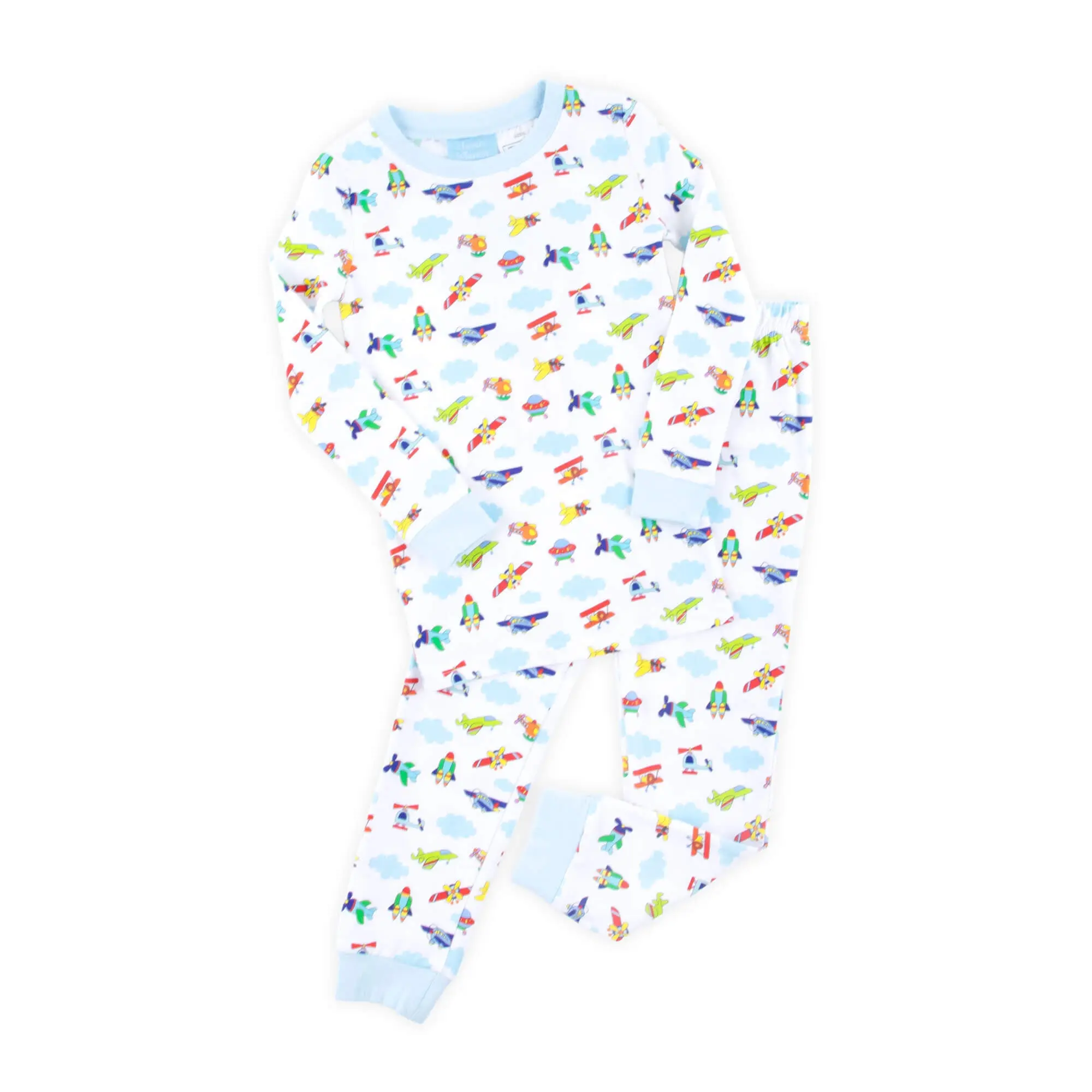 Airplane & Clouds Pajamas - Soft Cotton PJ Set for Little Boys