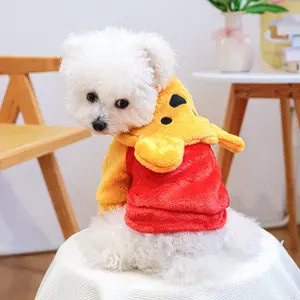 Short Flannel Transformation for Pets, Bear Design, Two-Legged Clothes Costume for Dogs, Cats, Puppy, Teddy Bichon Pomeranian Yorkie