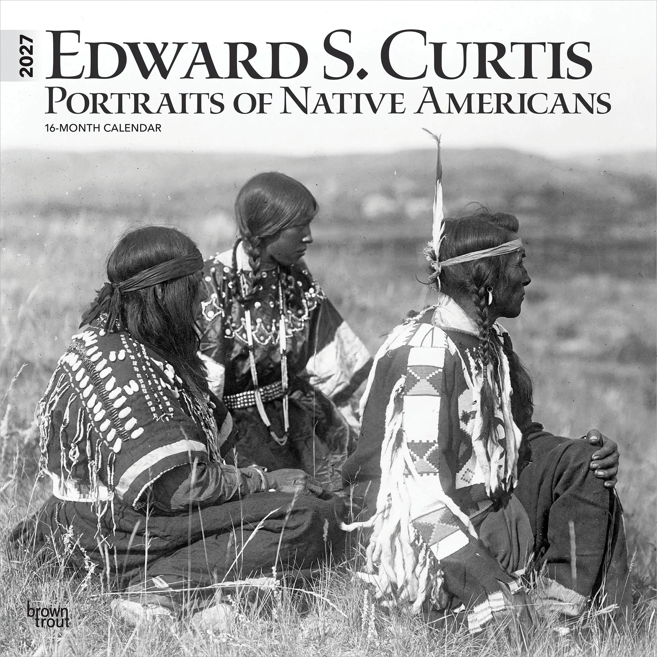 Edward S. Curtis Portraits of Native Americans | 2027 12 x 24 Inch (Hanging) Monthly Square Wall Calendar | Plastic-Free