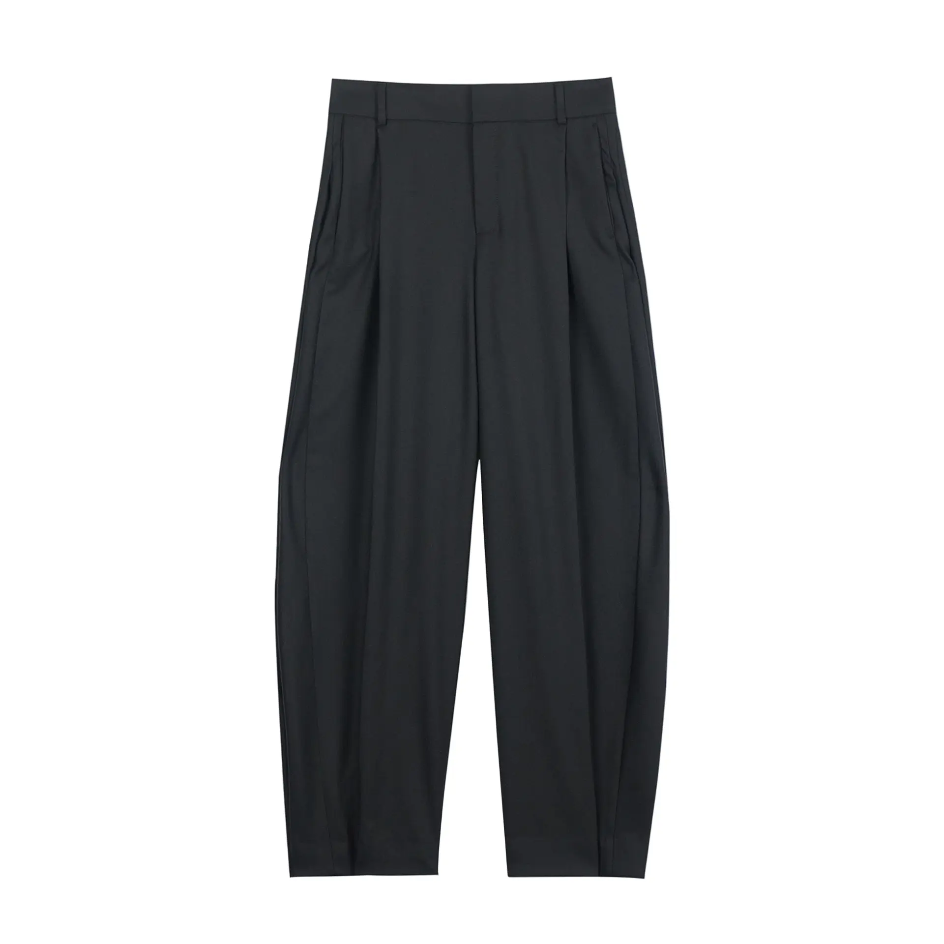 Barrel-Leg Cashmere Pants