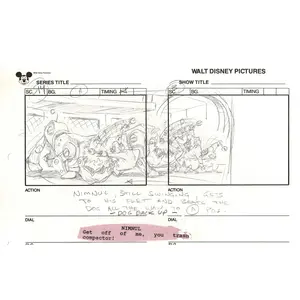 Chip n Dale Rescue Rangers Original Production Animation Storyboard Walt Disney FIRST EPISODE 1988 A136