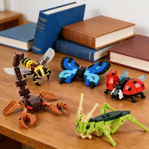 Insect Building Block Toy Set, Stacking Blocks, Easter Gift, DIY Animal Series Toys, Versatile Styles, Perfect New Year Gift