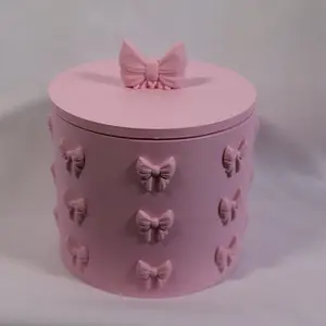 Pink Bow Jewelry Box Aesthetic Vanity Storage Organizer with Adorable Bow Details for Elegant Accessory Storage