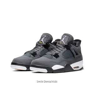 Grey and White Accented High-Top Casual Shoes