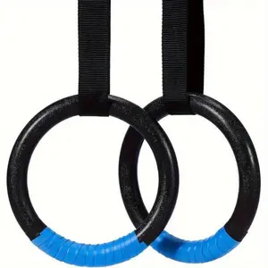 Gymnastic Rings with 15ft Straps, 1750lb Cap, Exercise Rings with Adjustable Straps, Steel Buckles, Perfect for Workout, Strength Training, Pull-Ups and Dips