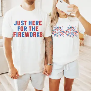 Funny Couples Fourth of July Shirts, Adult Humor 4th of July Matching Shirts for Couples, Independence Day Fireworks Tees